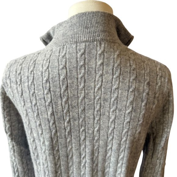 TRW SUN VALLEY J DEMETRE 100% MERINO WOOL 1/4 ZIP CABLE KNIT SWEATER WOMENS XS - Picture 6 of 12